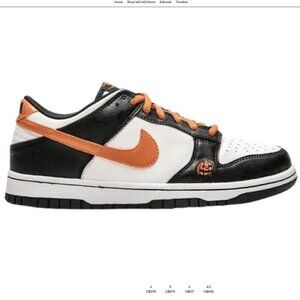 Nike Dunk Low GS Jack-O-Latern Halloween - Youth's 5 / Women's 6-6.5US (2007)